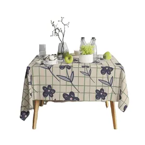 KEFEI Nappe de table ronde en coton et dentelle tissée sur mesure avec logo sur le thème du fromage de fête - Product Image 1
