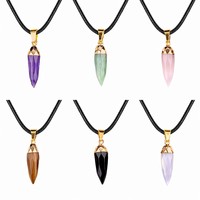 Collier pendentif classique et élégant en forme de boule de pierre précieuse naturelle avec chaîne à maillons et sertissage à griffes, pour cadeau de bijoux unisexe