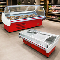 Vitrine Réfrigérée Commerciale pour Viande Fraîche de Supermarché, Réfrigérateur à Porte Vitrée, Vitrine Réfrigérée Ouverte pour Charcuterie