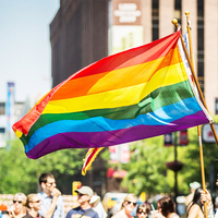 Santech — drapeau Gay en Polyester, Logo personnalisé OEM, impression Design arc-en-ciel, transgenre, bandérole la double suspension