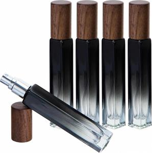 10ml Travel <b>Mini</b> Sample Perfume Atomizer Packaging Refill Sample Tester Glass Bottle Wooden Cap Screen <b>Printed</b> Reed Diffuser - Product Image 1