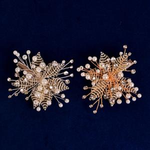 Novedad Transfronteriza: Tocado de Novia Hecho a Mano con Pedrería y Perlas, Horquilla con Flores y Hojas de Cuentas, Accesorios de Joyería <span class=keywords><strong>para</strong></span> Vestidos de Novia - Product Image 2