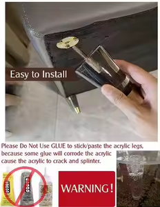 WEKIS haute qualité <span class=keywords><strong>or</strong></span> clair acrylique Table basse chaise canapé jambes <span class=keywords><strong>pied</strong></span> pour Table à manger meubles pieds - Product Image 5