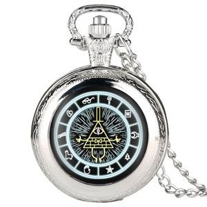 Bill Cipher Wheel Steampunk Jewelry Collier en bronze Montre de poche pour homme avec chaîne - Product Image 5