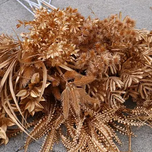 Feuilles d'arbre banan artificielles en soie, 1 pièce, or/argent/blanc/vert, branche de feuilles, fleur pour décoration de mariage, de maison, de bureau, d'hôtel