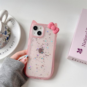 Para <span class=keywords><strong>Samsung</strong></span> para <span class=keywords><strong>Galaxy</strong></span> <span class=keywords><strong>A51</strong></span> Nueva cubierta de teléfono móvil con purpurina con nudo de lazo Oreja de animal Funda a prueba de golpes en blanco - Product Image 6