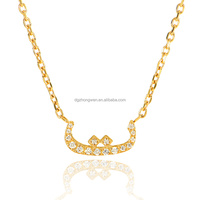 Personalizado deslustre libre 18K chapado en oro de acero inoxidable circonitas cúbicas árabe inicial letra collar nombre Collar para mujer