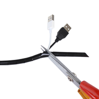 3mm/5mm Protector de cable Línea Gestión de cables Bandas de envoltura en espiral para computadora Pc