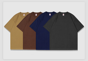 T-shirt personnalisé en gros T-shirts lourds surdimensionnés de haute qualité pour hommes 100% coton chemise à col rond - Product Image 3