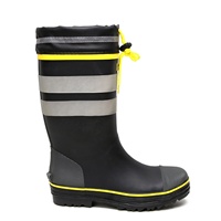 Bottes de pluie montantes en caoutchouc pour hommes, avec embout et semelle en acier, réfléchissantes, résistantes à l'usure et antidérapantes, pour la protection au travail