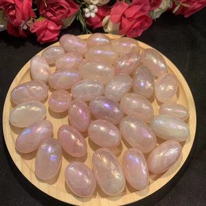 Nhà cung cấp Trung Quốc New Arrival Aura Rose <span class=keywords><strong>Quartz</strong></span> sụt giảm tinh thể màu hồng hình dạng hình bầu dục giảm để bán - Product Image 3