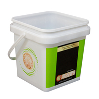 Seau en plastique transparent carré personnalisé de 2 L, 5 L, 20 L avec couvercle et poignée, conteneur alimentaire en plastique, emballage pour barbe à papa