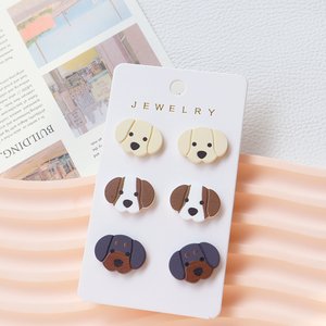 3 paires de boucles d'oreilles mignonnes en forme de chiot de dessin animé, en acrylique, Labrador, <span class=keywords><strong>Beagle</strong></span>, Teckel, chien, animal de compagnie, <span class=keywords><strong>mini</strong></span> bijoux, cadeaux de vacances - Product Image 2