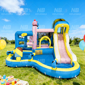 Home Use Inflatable House Nylon Kids Jumping Castle With <b>Slide</b> for Indoor or Birthday Gift NB- 93033 Inflatable Castle Kids Home - Product Image 4