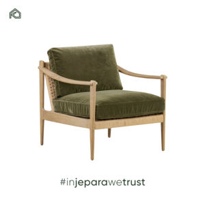 Sillón Tumbona Abdi Ecológico con Madera de Teca y Tapicería de Hierro, Diseño Moderno para Exteriores, Duradero y Confortable - Product Image 4