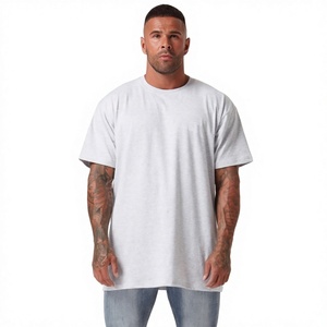 OEM 100% Cotton Men Extended Neck Heavyweight Luxury <b>Short</b> <b>Sleeve</b> Drop Shoulder Custom Print Solid Quick Dry Breathable Blank - Product Image 6