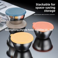 Coupelle à trempette en acier inoxydable 304 avec couvercle en silicone, petite soucoupe pour steak et sauce (70 ml), plat à assaisonnement, nouveau style chinois