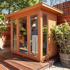 ساونا خارجية مربعة من خشب الأرز الأحمر الصلب الكهربائية الحديثة بالجملة لـ 2-5 أشخاص للاستخدام في الشقق والفلل - Product Image 2