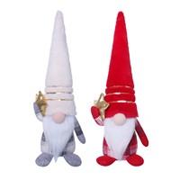 HY Nouvelle Décoration de Noël Nordique en Peluche Scintillante, Poupée Sans Visage, Jouet en Peluche, Figurine Étoile de la Forêt Renard Rudolph