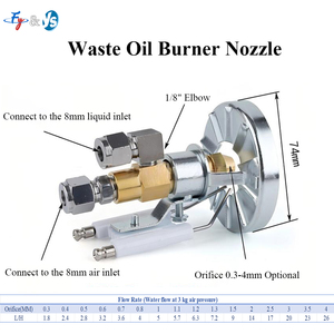 Buse de brûleur à huile usagée, pulvérisation d'air atomisant, embout de pulvérisation de carburant pour systèmes de combustion, diesel, huile lourde, végétale - Product Image 2