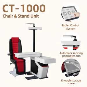 Unidad Oftálmica Totalmente Automática - 140 °   Sillón Reclinable de Cuero + Operación Inalámbrica para Centros de Visión - Product Image 1