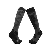 Chaussettes de ski en laine mérinos, hauteur genou, avec coussinets en nid d'abeille 3D, chaudes et compressives