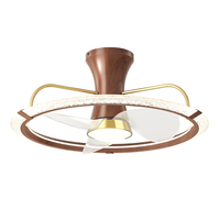Ventilador de Techo Moderno de 21 Pulgadas con 3 Aspas, Lámpara LED, Control Remoto, Motor de 6 Velocidades, Hierro, Tres Colores Atenuables, para Dormitorio y Baño