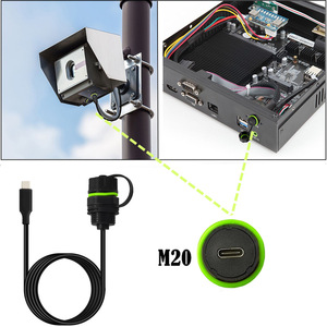IP68 su geçirmez USB 3.1 kasa paneli M20 tip-c erkek kadın uzatma su geçirmez ve toz geçirmez şarj kablosu - Product Image 6