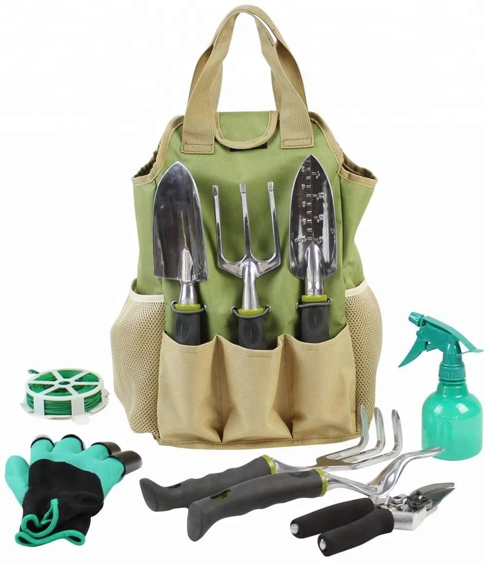 최고의 원예 선물 세트, 야채 정원 도구 키트, 정원 파기 발톱이있는 원예 수공구 세트 가방