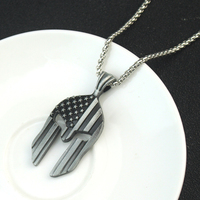 Nouvel arrivage de collier pendentif casque de guerrier Hip Hop hommes femmes collier de couple pendentif pour amoureux rappeur bijoux en acier inoxydable