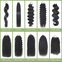 Extensions de cheveux naturels bruts pour tresses, style bohème, bouclés à la française, nœuds invisibles, pour tresses au crochet, en vrac – Vente chaude du fournisseur d'usine