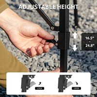Table de camping pliante en aluminium IGT, hauteur réglable, surface de cuisson extensible, mobilier d'extérieur