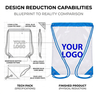 Sac à cordon en PVC transparent personnalisé, sac à dos de sport résistant à l'eau pour adolescentes, idéal pour la gym, vente en gros avec logo personnalisé