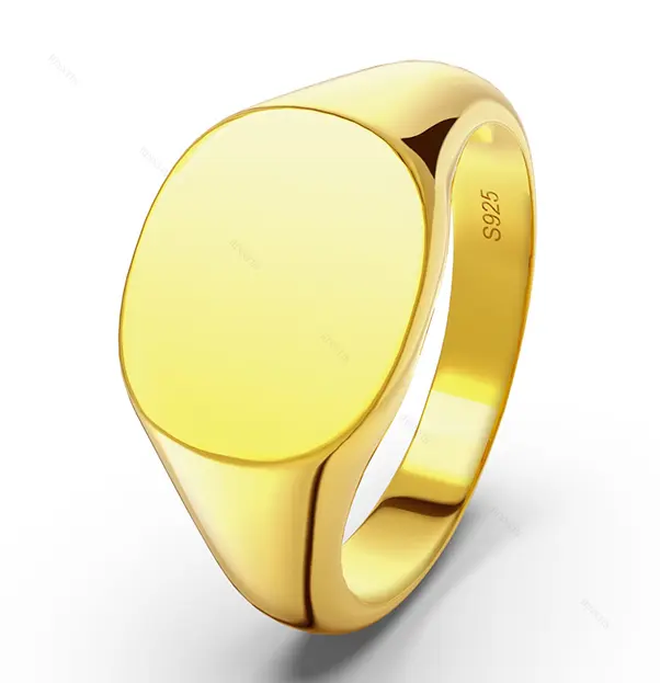 925 кольцо из стерлингового серебра NMR02 для мужчин, серебристая/18-каратная Золотая лента для мужчин, Классическая квадратная печатка, полированная отделка, ширина ленты, Размер 10-13