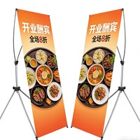 Support de bannière X américain robuste IMPAC en argent avec conception à montage sur poteau pour la promotion de produits et l'affichage d'événements festifs