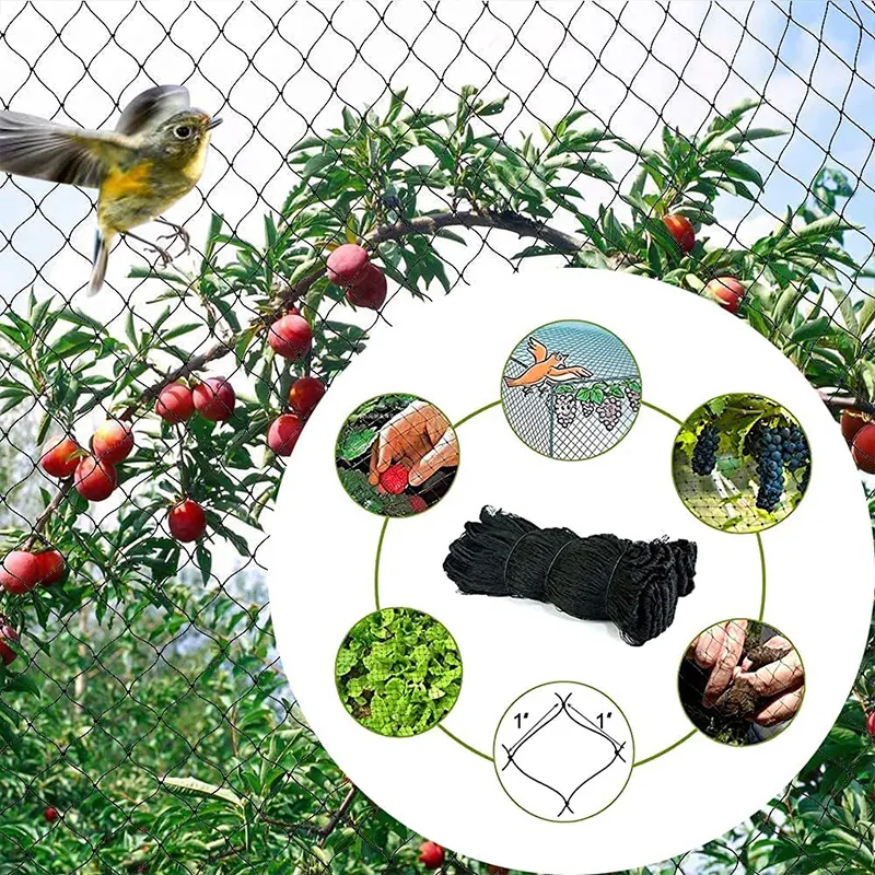 Kekuatan Tinggi PE HDPE Nilon PLY Anti Bird Net dengan UV Bird Netting Pe Tanpa Simpul untuk Kolam Ikan Orchard Fruit Tree