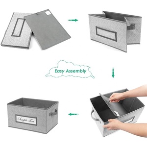 Cubes De Stockage pliables avec Étiquettes Tissu Boîte De <span class=keywords><strong>Rangement</strong></span> pour Organiser - Product Image 3