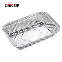 Barquettes en aluminium jetables 750cc 21*14*4cm pour traiteur 8389 R1L, contenants à emporter avec couvercles REC21144I