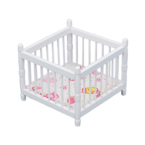 Meubles miniatures pour <span class=keywords><strong>maison</strong></span> de poupée 1:12, chambre d'enfant, berceau, cheval <span class=keywords><strong>à</strong></span> <span class=keywords><strong>bascule</strong></span> en bois blanc, chaise haute, tabouret - Product Image 6