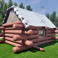 Nouvelle Conception, Vente Chaude : Tente Chalet Gonflable en Bois, Structure Gonflable pour Fêtes et Événements