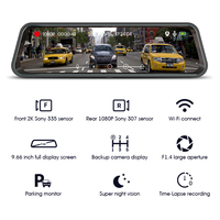 Double caméra voiture GPS dvr examen 24 heures moniteur de stationnement voiture Dash Cam Dvr rétroviseur
