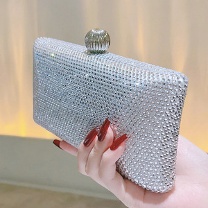 Shiny Diamonds Handbag for Women Dress <b>Wedding</b> Lady Elegant Portable Purse New Silver Evening <b>Clutch</b> Bag - Product Image 4