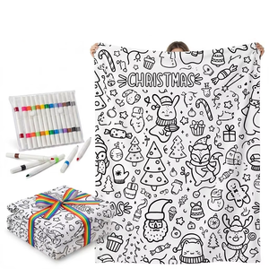 Plaid Sherpa Lavable Géant pour Adulte à Colorier Soi-même avec Marqueurs – Fabrication de Couleurs en <span class=keywords><strong>Polaire</strong></span> Sherpa - Product Image 1