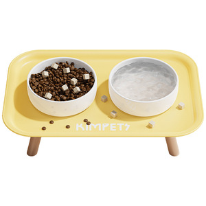 Cuenco de cerámica para gatos, cuenco de agua para gatos, soporte elevador, cuenco para comida de gatos, mesa de comedor para mascotas, cuenco doble, cuenco para comida de perros - Product Image 5