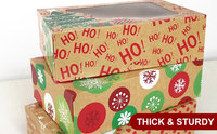 Boîtes cadeaux en papier kraft de Noël écologiques personnalisées avec fenêtre transparente pour biscuits, bonbons et décorations de fête
