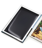 Aimant de réfrigérateur rectangulaire en fer blanc avec impression couleur et support magnétique noir pour articles de musée