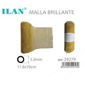 Pannello in Rete Lucida Ilan 3.3mm 11.8x70cm Oro, Tessuto per Decorazione Casa - Product Image 3