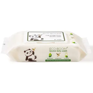 Toallitas limpiadoras para mascotas ECO BOOM viscosa de bambú biodegradable bio perfumadas desechables compra por lotes
