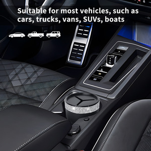 Boîte de rangement pour <span class=keywords><strong>accoudoir</strong></span> de console centrale de voiture avec incrustations de diamants, poubelle de voiture en PVC, organisateur intérieur pour voiture - Product Image 4