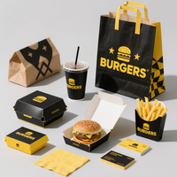 Boîte de papier de frites jetables à emporter emballage alimentaire boîtes de hamburger ailes de poulet personnalisées boîte de restauration rapide à emporter conteneur